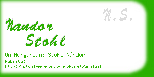 nandor stohl business card